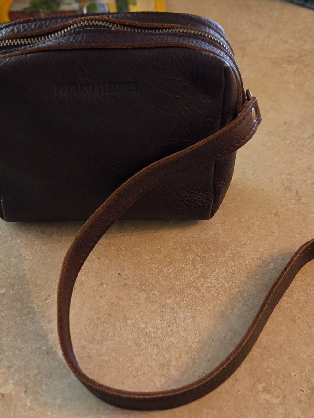 Portland Leather Goods Camera Bag Style Crossbody In Cold Brew - Picture 2 of 16